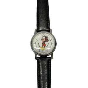 Mickey Mouse Wristwatch Round Water Resistant Base Metal Bezel Watch Analog Vtg